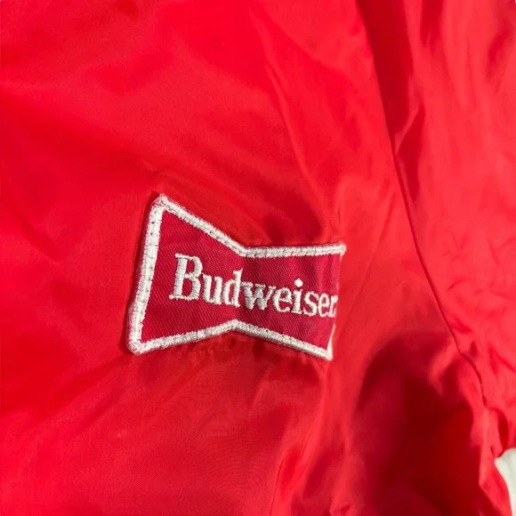 Vintage Budweiser Anheuser Bush A & Eagle Mens Red Windbreaker Jacket Sz M Rare! - Picture 4 of 8